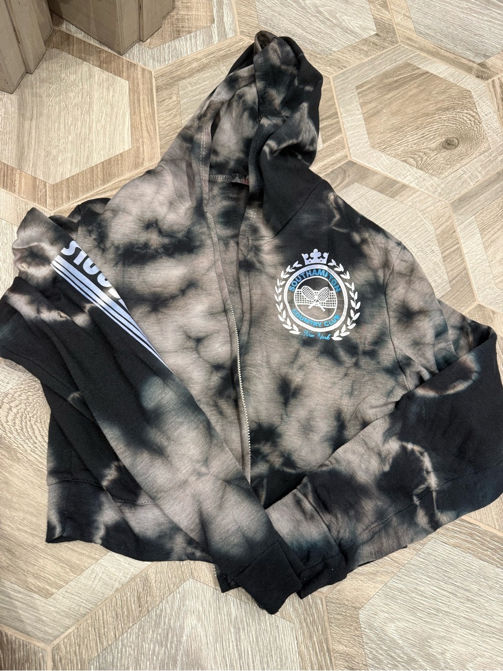 Firehouse girls Hamptons sweatshirt tie-Dye Zip Hoodie with Crest